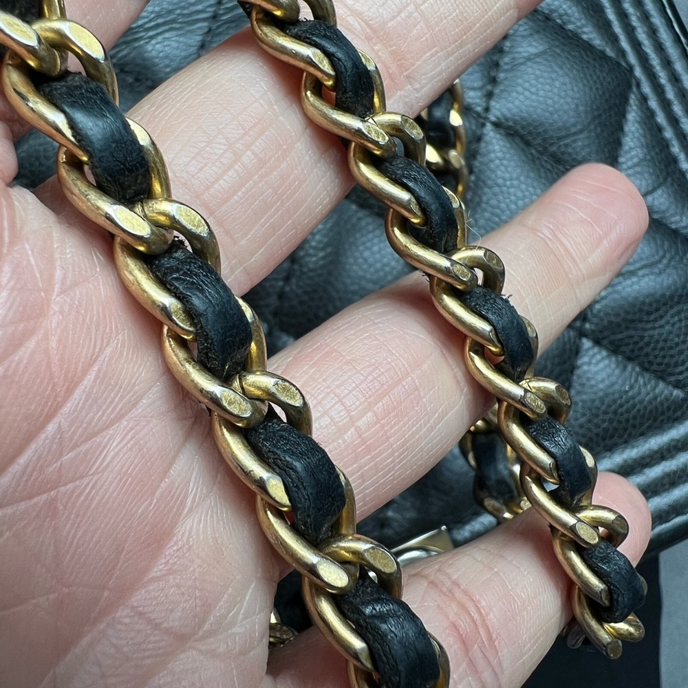Chanel Caviar Quilted Boy Wallet On Chain WOC Black - Picture 15 of 17